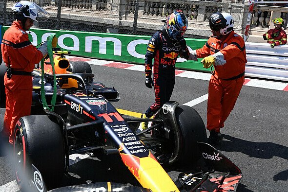 Sergio Perez nach dem Abflug im Monaco-Qualifying - Foto: LAT Images