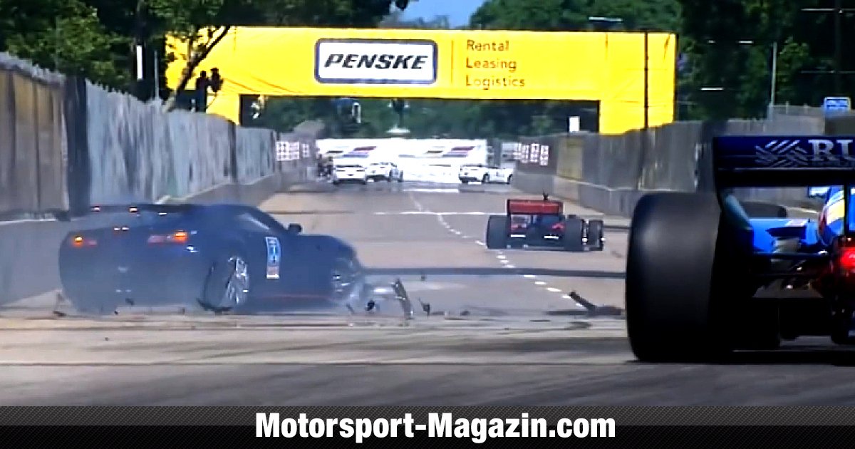 IndyCar, UnfallVideo Corvette Pace Car crasht in Detroit