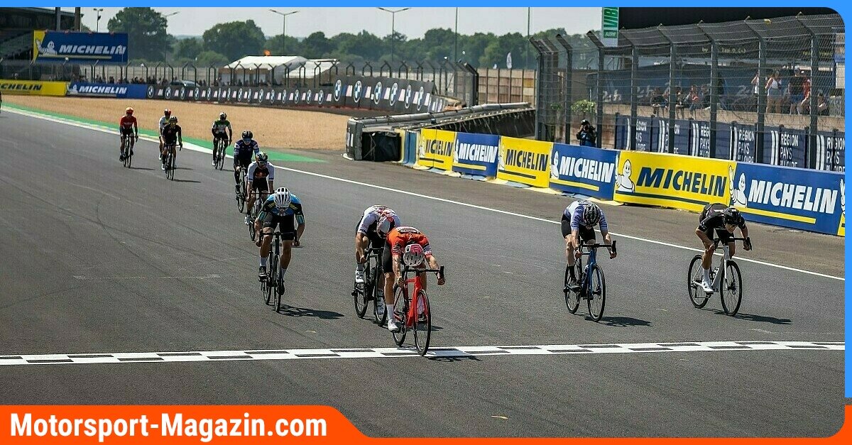 MotoGP-Radrennen-der-MotoGP-Stars-in-Le-Mans-Marc-Marquez-schl-gt-Tour-Legende-Mark-Cavendish