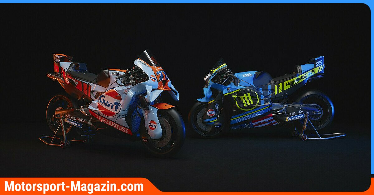 MotoGP-Bilder-Trackhouse-Launch-2026-Die-neuen-MotoGP-Bikes-von-Raul-Fernandez-und-Ai-Ogura-samt-Gulf-Look