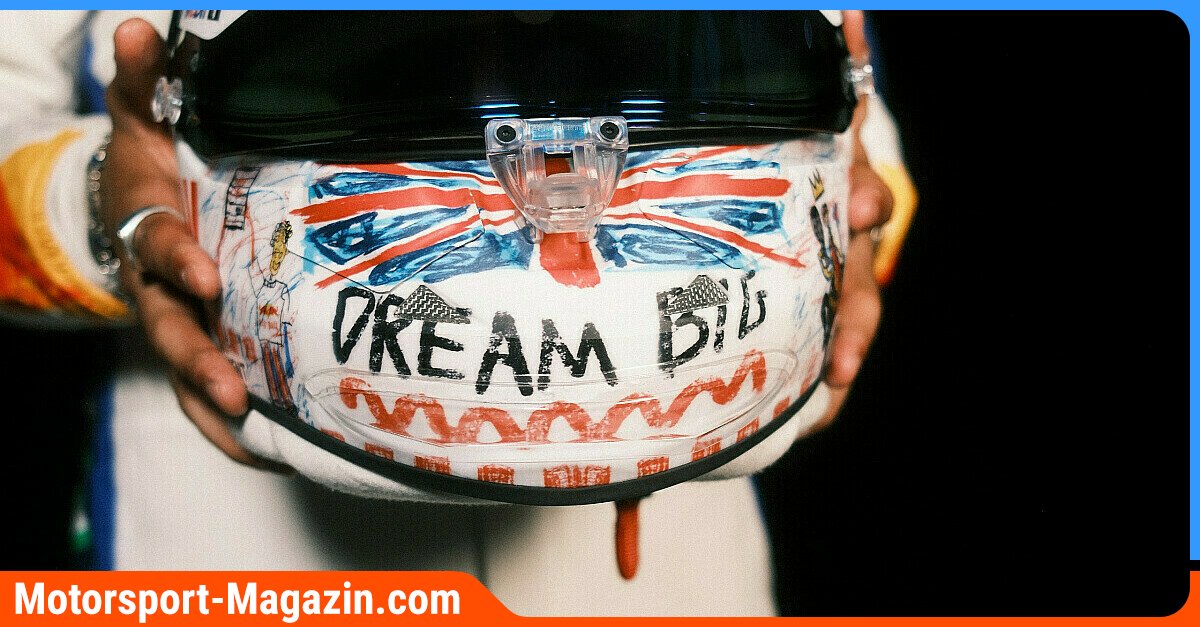 Formel-1-Graffiti-Kunst-am-Kopf-F1-Rookie-Arvid-Lindblad-enth-llt-spezielles-Silverstone-Design