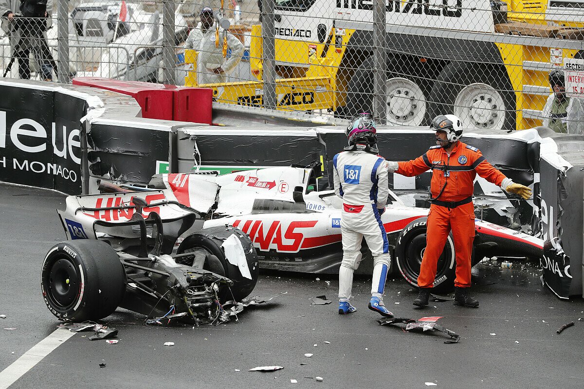 Formel 1 Monaco, heftiger Crash Mick Schumacher halbiert Haas