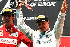 Formel 1 heute vor elf Jahren: Legenden-Podium in Valencia