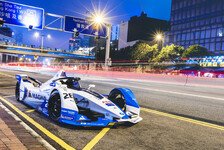 Formel E 2019: BMW-Rennauto in den Straßen von Hongkong