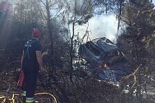 WRC - Paddons Hyundai brennt nach Überschlag aus