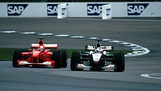 2000 Der erste Triumph im Nudeltopf von Indianapolis ging im Jahre 2000 bei einem Ferrari-Doppelsieg an Michael Schumacher. Rang drei erkämpfte sich Heinz-Harald Frentzen im Jordan!, Foto: Sutton