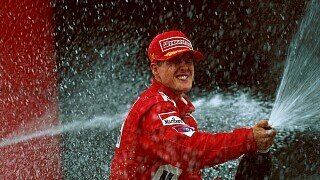 2000 Zum zweiten Saisonlauf traf sich die F1 im Jahre 2000 in Sao Paulo. Nach 21 Runden siegte Michael Schumacher vor Fisichella im Benetton und Heinz-Harald Frentzen im Jordan!, Foto: Sutton