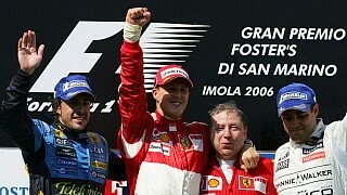 Am Ende durften die Italiener über einen Heimsieg von Ferrari und Michael Schumacher jubeln - und damit den ersten Sieg gegen mehr als 6 Autos seit Japan 2004. Fernando Alonso gab als Zweiter aber nicht viele Punkte ab., Foto: Sutton