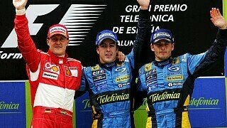 Der Sieger des Vorjahres ist Fernando Alonso, damals noch in modischem Blau. Das Qualifying war auf den vorderen Plätzen übrigens fast so ausgegangen, wie das Rennen. Nur Michael Schumacher und Giancarlo Fisichella tauschten die Plätze., Foto: Sutton