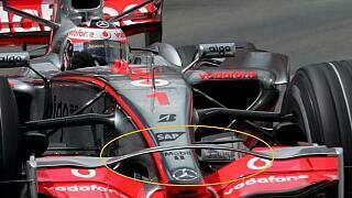Der speziell für Monaco größer und flacher ausgeführte "Bridge Wing" am McLaren sorgt für mehr Downforce an der Vorderachse.
, Foto: Sutton