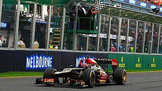 Kimi Räikkönen: Was im Vorjahr noch Jenson Button war, scheint in dieser Saison Kimi Räikkönen zu sein: Reifenflüsterer. Im Gegensatz zur Konkurrenz kämpfte sich der Finne mit einer Zwei-Stopp-Strategie durch das Rennen und konnte gegen Ende sogar noch schnellste Rennrunden fahren. Von Startposition sieben fuhr der Lotus-Pilot bis an die Spitze, hielt sich zu Beginn des Rennens zudem aus allem Ärger raus. Souveräner hätte man den Australien GP kaum bestreiten können. Spätestens jetzt sollten alle den Iceman auf der Rechnung haben. Note 1. , Foto: Sutton