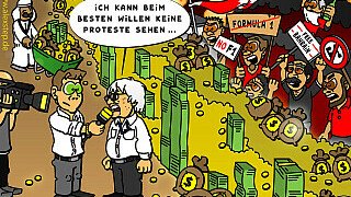 Comic: Bernies protestfreier Bahrain GP Comic: Bernies protestfreier Bahrain GP