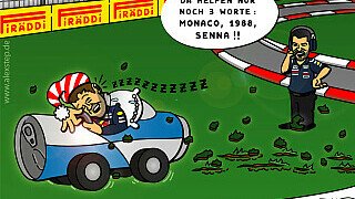 Comic: Sekundenschlaf im Formel-1-Cockpit Comic: Sekundenschlaf im Formel-1-Cockpit