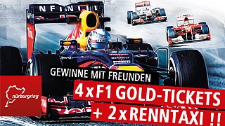 Gewinne vier F1-Tickets und zwei Renntaxi-Fahrten Gewinne vier F1-Tickets und zwei Renntaxi-Fahrten
