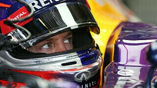 Sebastian Vettel: Das war die erste Pole Position der Saison im Trockenen; bei den anderen Poles waren immer Intermediates im Spiel. Zumindest für heute haben wir unsere Arbeit erledigt, aber der richtige Job muss morgen gemacht werden. , Foto: Sutton