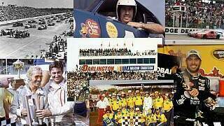 Kevin Harvick gewann 2014 die 111. Ausgabe eines Sprint-Cup-Rennens auf dem Darlington Raceway. Die 1950 eröffnete Rennstrecke ist eine der legendärsten Ovale im NASCAR-Rennkalender. Hier wurde das erste Rennen über eine Distanz von 500 Meilen ausgetragen. Grund genug einmal in der Geschichte der "Lady in Black" zu blättern..., Foto: NASCAR
