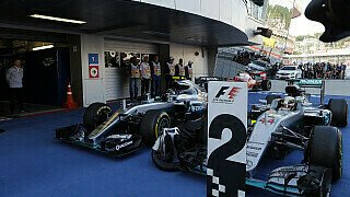 Für das Mercedes-Team war der Doppelsieg in Russland der insgesamt 30. in seiner Formel-1-Geschichte., Foto: Sutton