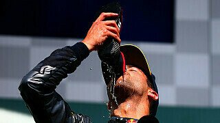 Auch in Belgien trank Daniel Ricciardo wieder vor Freude aus seinem Schuh..., Foto: Red Bull