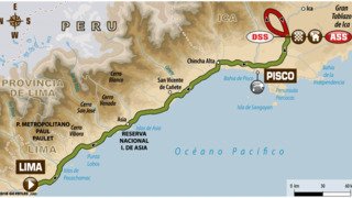1. ETAPPE: LIMA - PISCO
Die Dakar startet am 6. Januar in der peruanischen Hauptstadt Lima. Von dort geht es entlang der Küste für 273 Kilometer nach Pisco. In die Gesamtwertung fließt aber nur ein 31 Kilometer langes Teilstück am Ende der Etappe ein., Foto: ASO