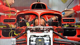 Formel 1 2018: Spanien GP - Winglet-Spiegel am Halo bei Ferrari Formel 1 2018: Spanien GP - Winglet-Spiegel am Halo bei Ferrari