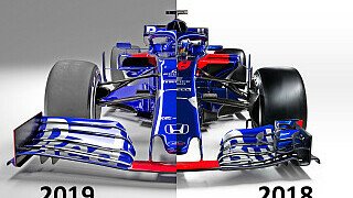 Toro Rosso erlebt einen Paradigmenwechsel: 2019 bezieht der Rennstall wieder zahlreiche Teile vom großen Bruder. Sieht man dem STR14 das an? Der Baby-Bulle im Technik-Check. , Foto: Red Bull Content Pool