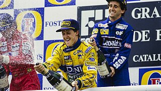  54 gefahrene Rennen am Circuit Spa-Francorchamps - 28 verschiedene Fahrer ganz oben auf dem Siegertreppchen. Die meisten Siege feierte Michael Schumacher mit sechs gewonnen Grands Prix - darunter seinen Debütsieg 1992. Erfolgreichstes Team ist Ferrari mit 14 Siegen, dahinter McLaren mit 12. , Foto: LAT Images