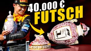 Tollpatsch Norris zerstört Verstappens Pokal: 40000 EUR futsch! Tollpatsch Norris zerstört Verstappens Pokal: 40000 EUR futsch!