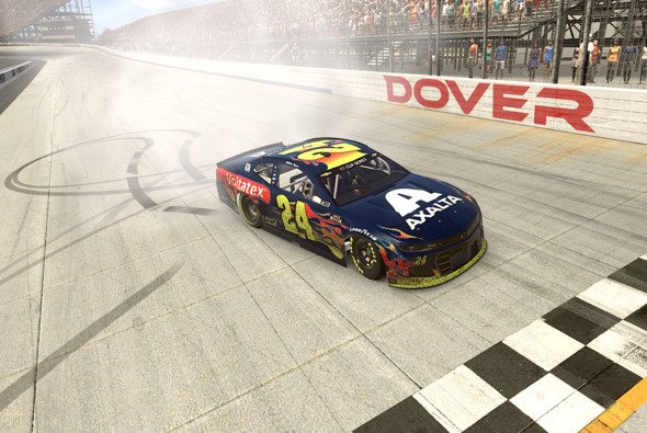 Winner William Byron spins virtual donuts - Photo: NASCAR