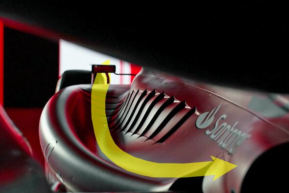 Ferrari überrascht mit einem völlig neuen Konzept am Seitenkasten des F1-75 - Foto: Ferrari
