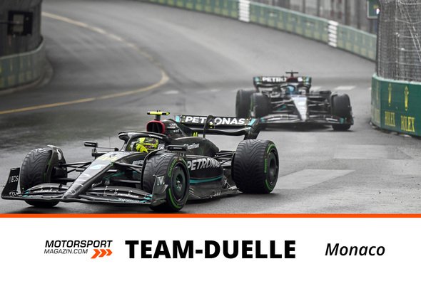 Lewis Hamilton hielt sich im Regen von Monaco vor George Russell - Foto: LAT Images / Motorsport-Magazin.com
