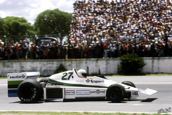 Alan Jones in Argentinien 1978 - für seine Goodyear-Reifen zeichnete der heutige Williams-Sponsor persönlich verantwortlich - Foto: Sutton