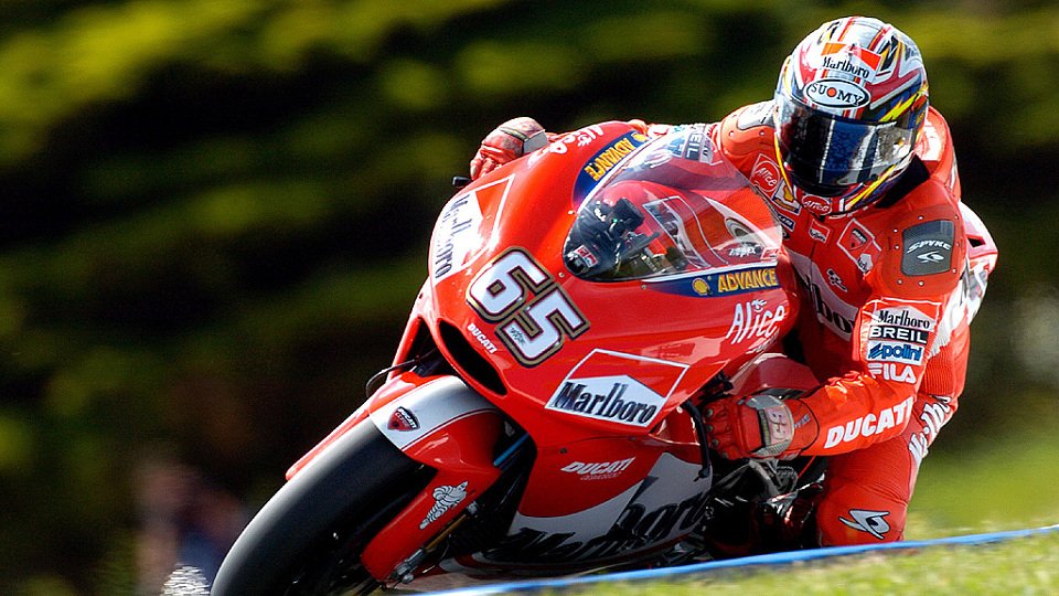 2005 fahren die MotoGP-Stars auch über dem großen Teich., Foto: Ducati