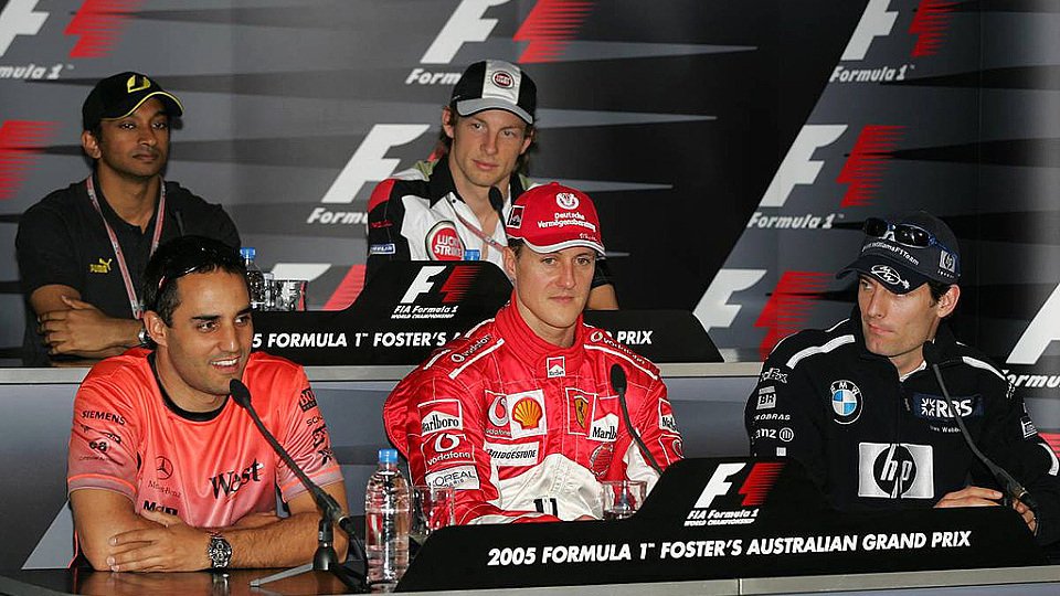 Michael Schumacher und Co bei der ersten FIA-Pressekonferenz des Jahres 2005., Foto: xpb.cc