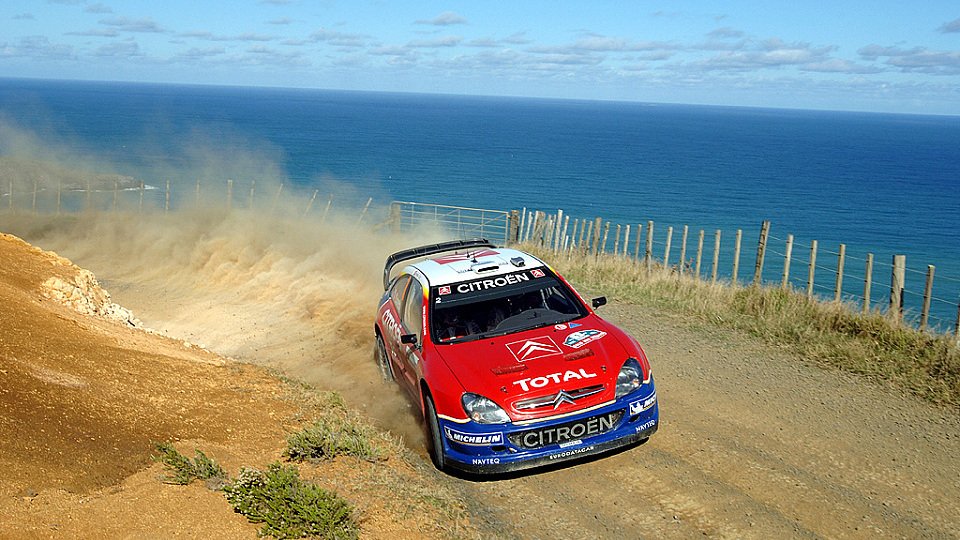 Letzter Sieg eines aktiven Piloten bei der Rallye Neuseeland. Sébastien Loeb siegt im Jahr 2005., Foto: Sutton