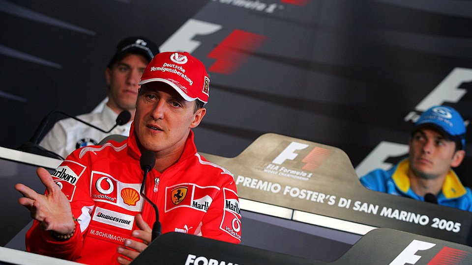 Nick Heidfeld, Michael Schumacher, Ginacarlo Fisichella und Tonio Liuzzi bei der PK., Foto: Sutton