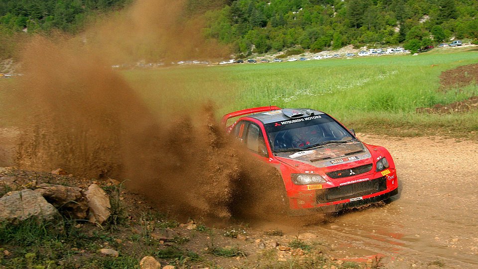 Gigi Galli: Er stellte das Potenzial des Lancer WRC05 unter Beweis., Foto: Mitsubishi