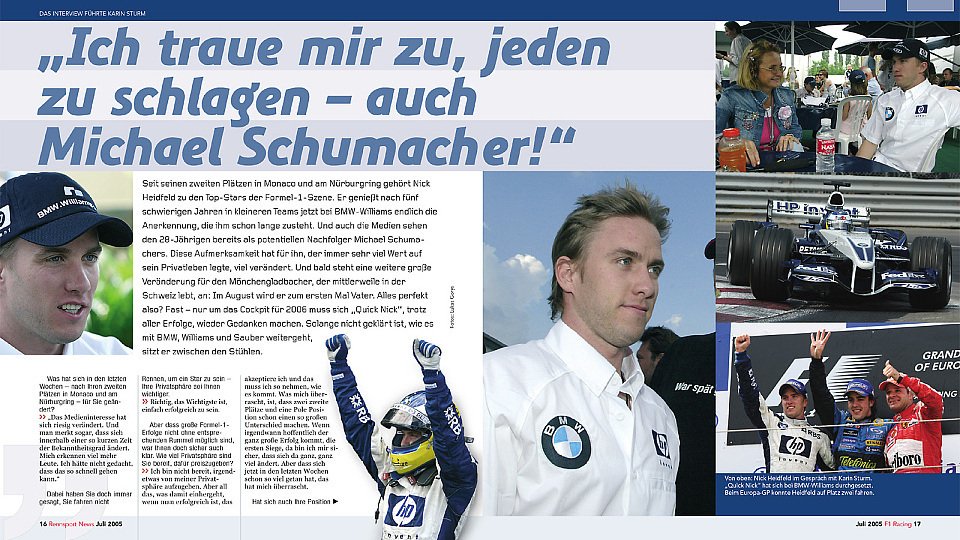 Das gesamte Interview mit Nick finden Sie in der Juli Ausgabe der Rennsport News F1., Foto: bpa Sportpresse