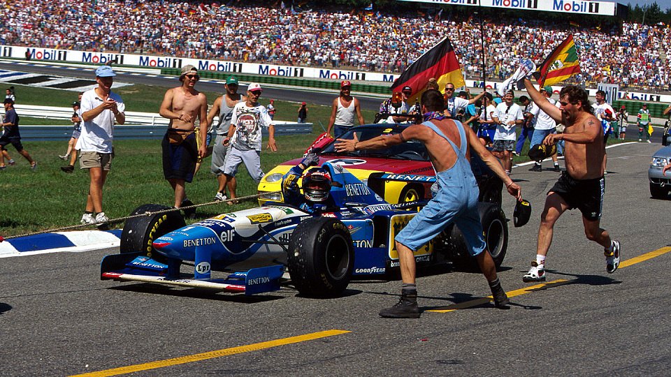 Michael Schumacher war 1995 der erste deutsche Heimsieger in der Formel 1, Foto: Sutton