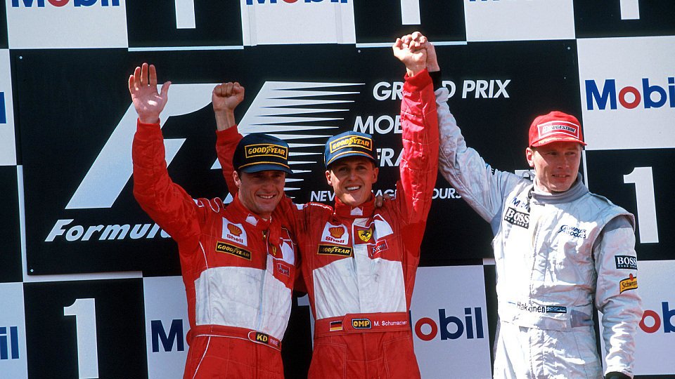 Doppelsieg für Ferrari: Acht Jahre nach Mansell und Prost holt Ferrari wieder Platz 1 und 2., Foto: Sutton