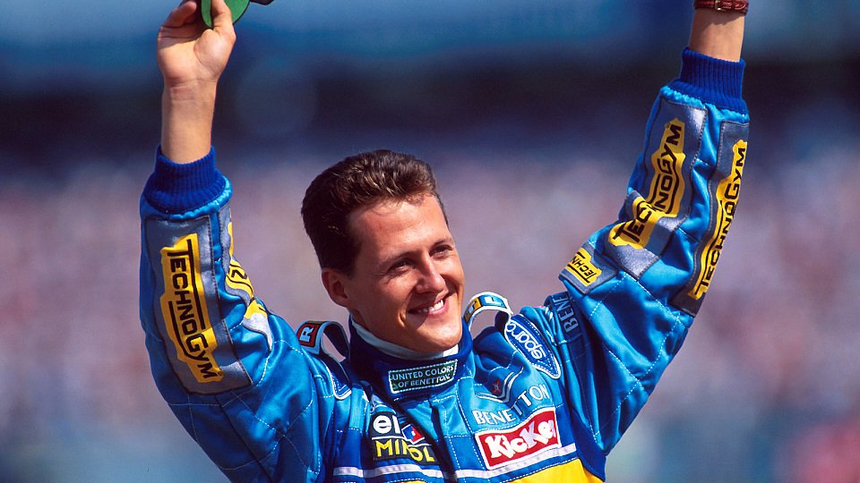 Michael Schumacher holte 1995 in Hockenheim den ersten Heimsieg eines Deutschen in der Formel 1, Foto: Sutton
