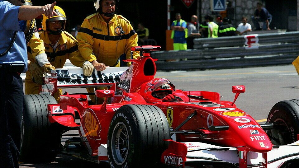 Michael Schumacher muss ans Ende der Startaufstellung., Foto: Sutton