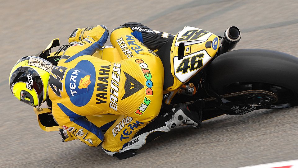 Valentino Rossi flog mit seiner Maschine um den Kurs, Foto: Yamaha