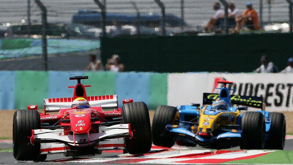 Schumacher war in Indy und in Frankreich schneller als Alonso., Foto: Vodafone Schumacher war in Indy und in Frankreich schneller als Alonso., Foto: Vodafone