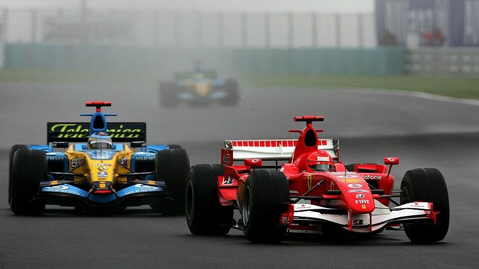 Schumacher gegen Alonso: Am Ende wohl doch ein Unentschieden., Foto: Sutton
