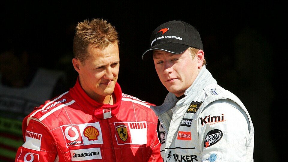 Kennen sich seit vielen Jahren: Michael Schumacher und Kimi Räikkönen, Foto: Sutton