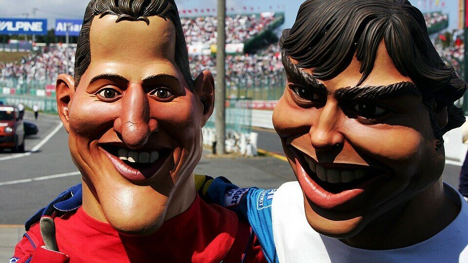 Schumacher vs Alonso. Noch ist der Kampf nicht gegessen., Foto: Sutton