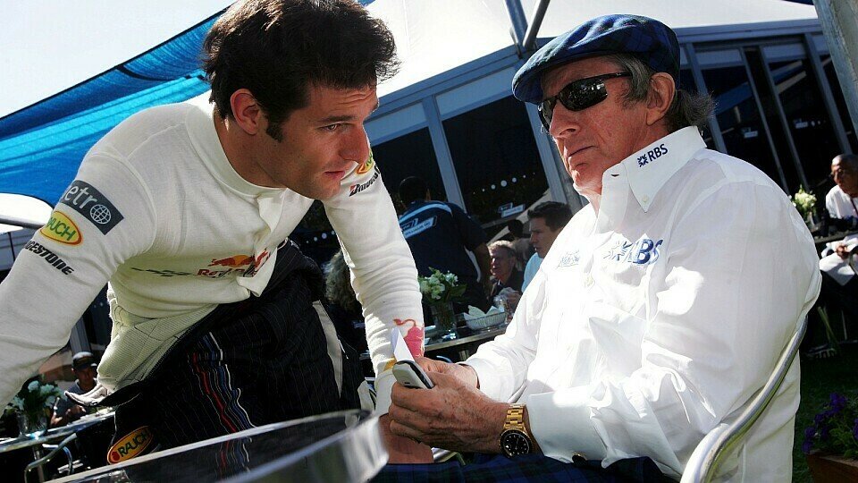 Oft einer Meinung - Mark Webber und Sir Jackie Stewart sind keine Fans von Hermann Tilkes Arbeit, Foto: Sutton