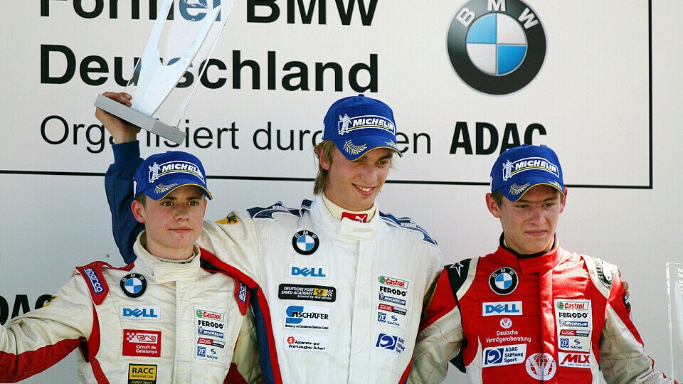 Die Tabellenspitze: Klingmann (m.), Campos-Hull (l.) und Wittmann, Foto: BMW