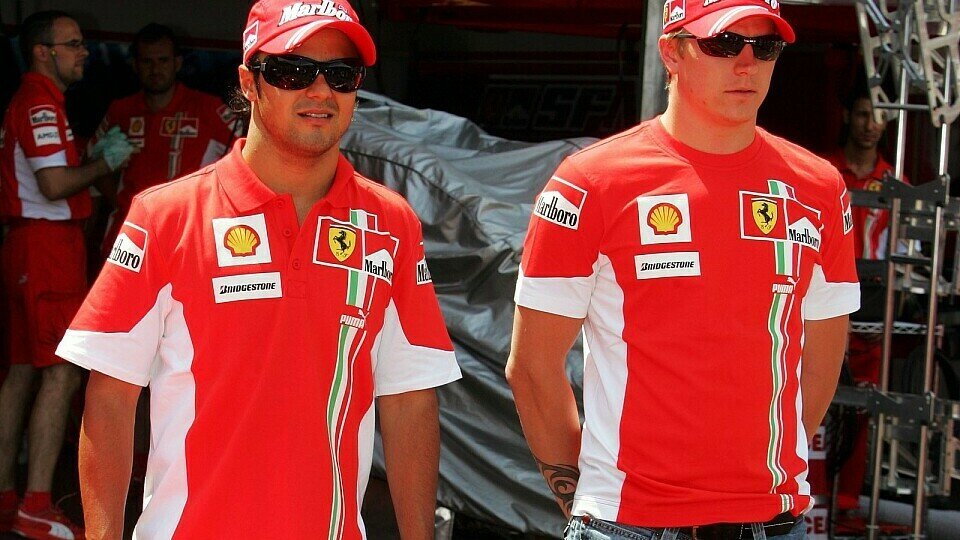 Wie zwei Fische im Wasser. Massa und Räikkönen fühlen sich bei Ferrari wohl..., Foto: Sutton