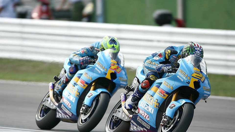 Beide Suzuki-Piloten versprechen sich vom Rest des Wochenendes einiges, Foto: Rizla Suzuki Beide Suzuki-Piloten versprechen sich vom Rest des Wochenendes einiges, Foto: Rizla Suzuki